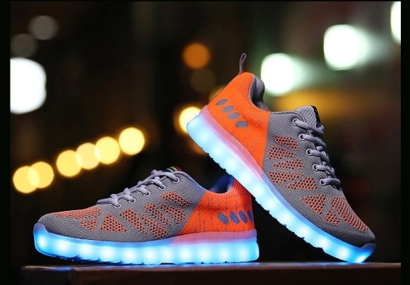 Gray & Orange Casual Sport LED shoes - Unisex Adult