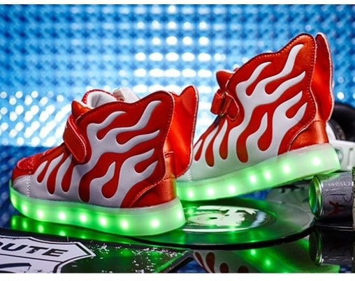 Red Blazing Fire Sport LED Shoes - Kids