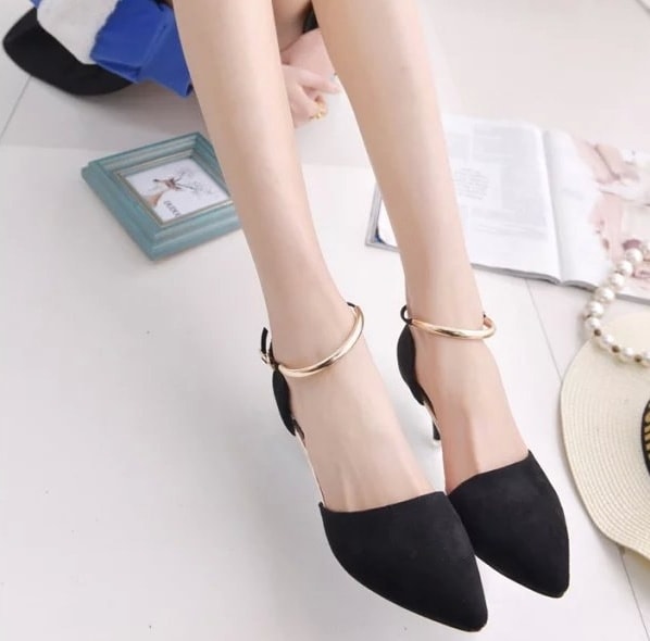 Black Bracelet High Heel Shoes Import