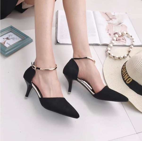 Black Bracelet High Heel Shoes Import