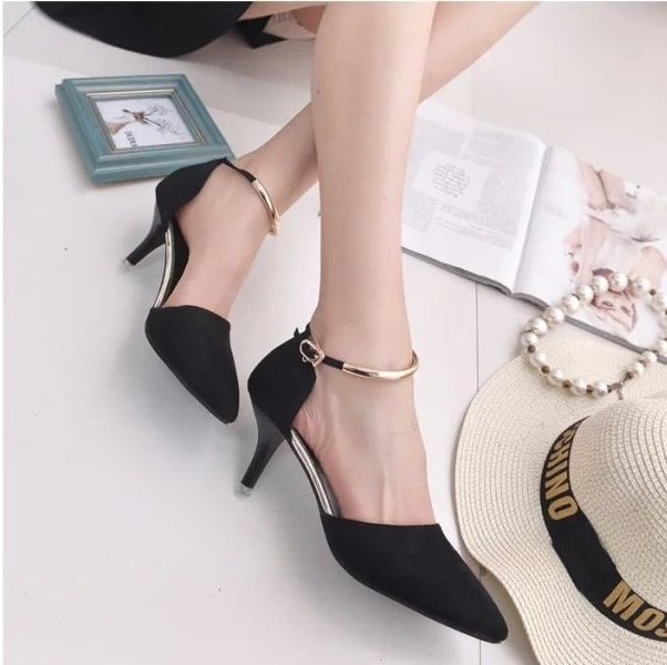 Black Bracelet High Heel Shoes Import