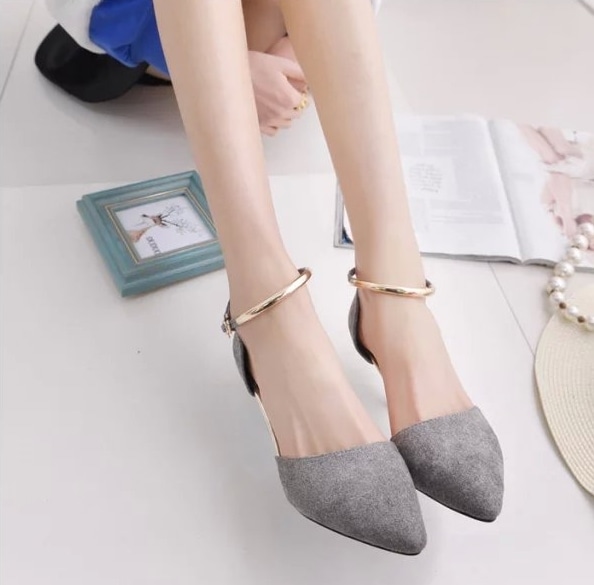 Gray Bracelet High Heel Shoes Import