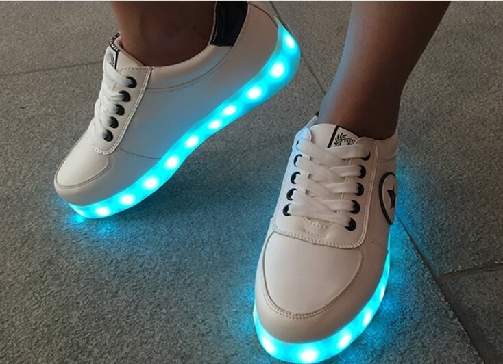 Black Casual Star LED Shoes Import - Unisex Adult