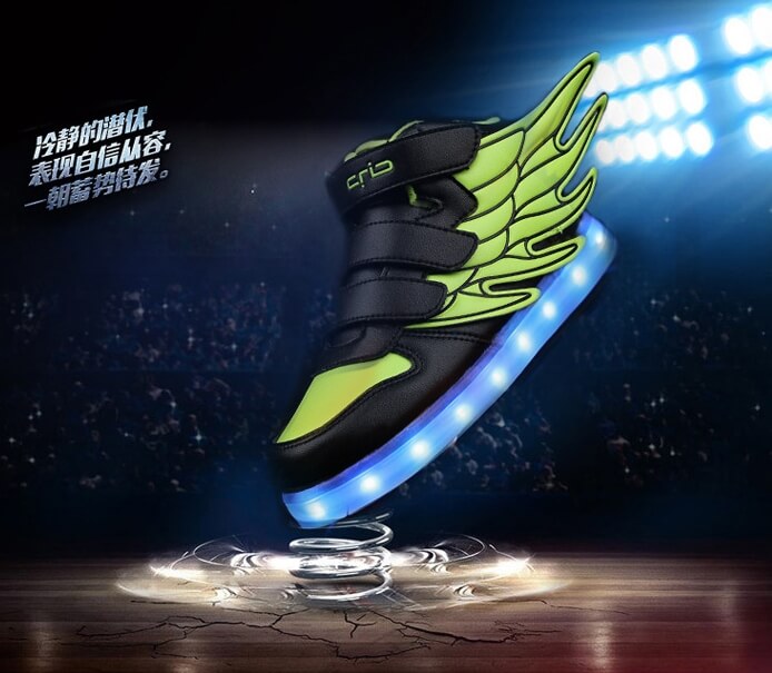 Green Angel Wing LED Boots IOS & Android - ALL AGE