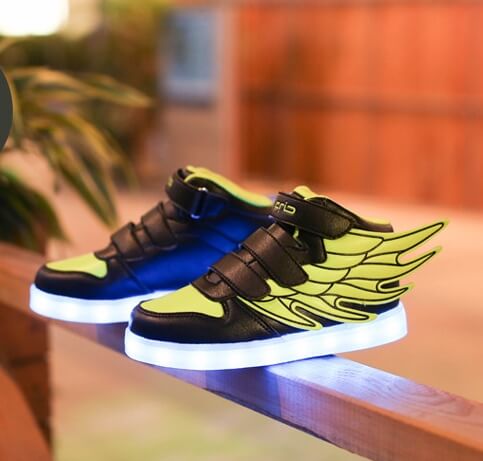 Green Angel Wing LED Boots IOS & Android - ALL AGE