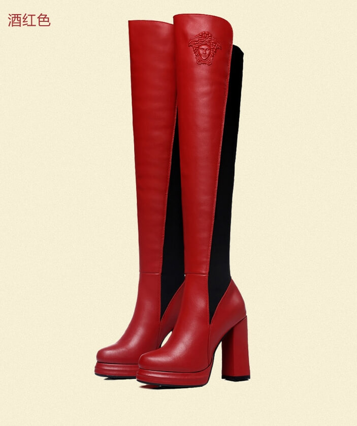 Red High Heel Knee Boots GucciHeaven Original