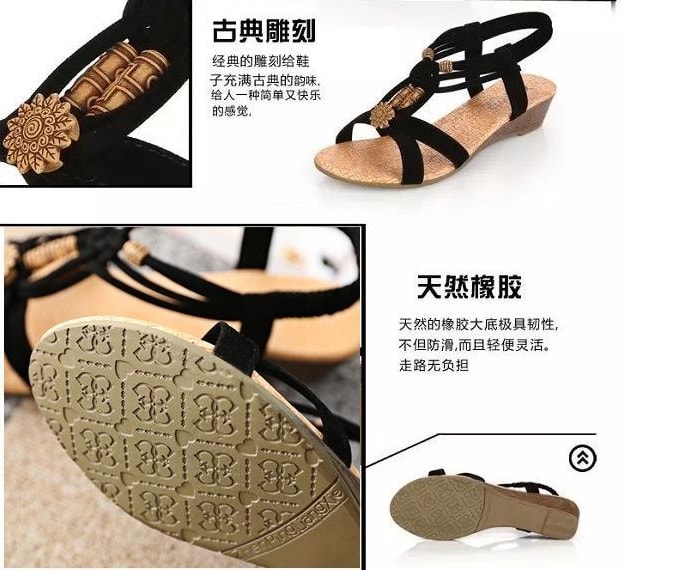 Black Bohemian Sandal korea Import