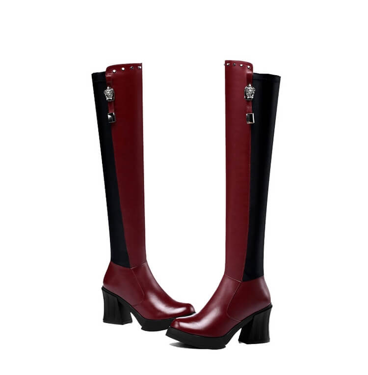 Red High Heel Knee Boots GucciHeaven Original