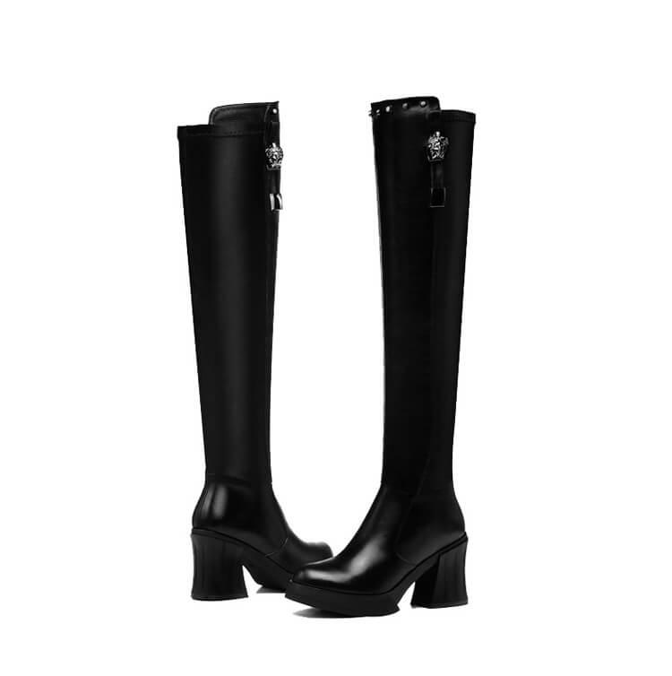 Black High Heel Knee Boots GucciHeaven Original