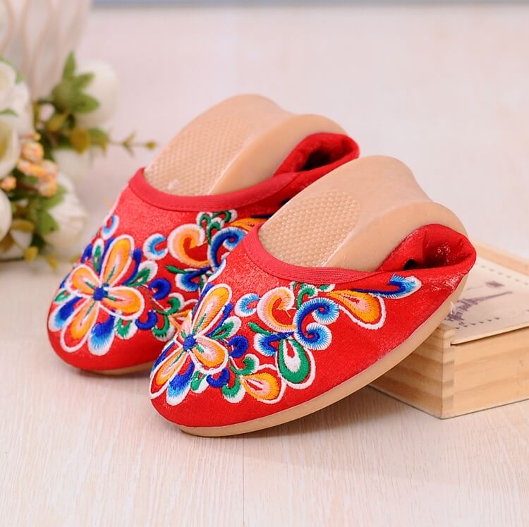 Red Ethnic Retro Casual Shoes Import