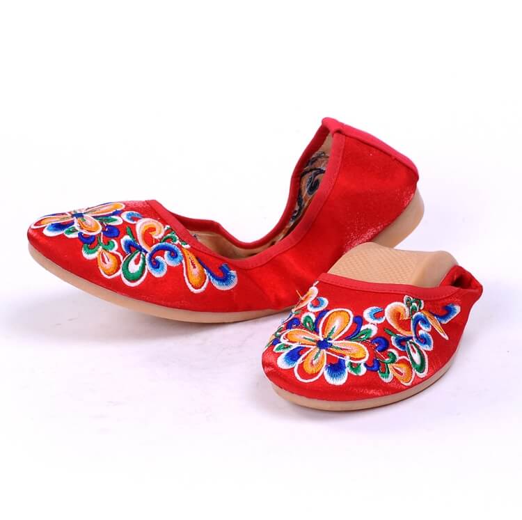 Red Ethnic Retro Casual Shoes Import