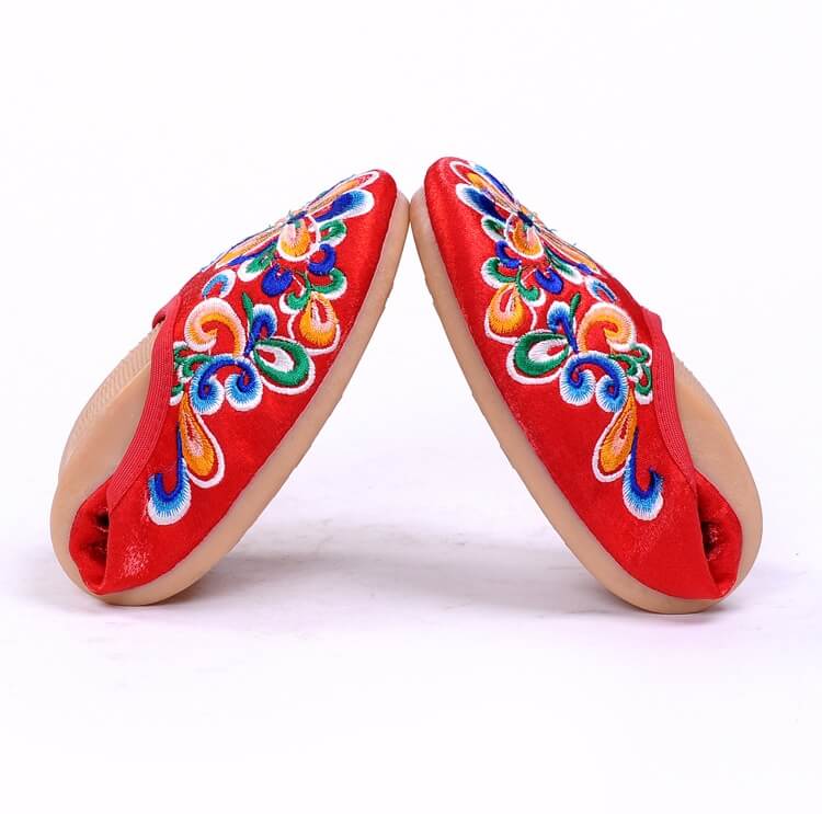 Red Ethnic Retro Casual Shoes Import