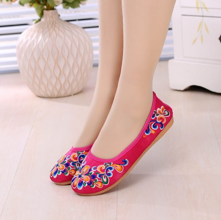 Pink Ethnic Retro Casual Shoes Import