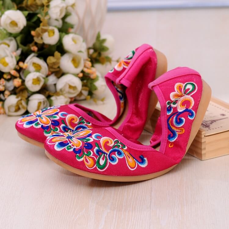 Pink Ethnic Retro Casual Shoes Import