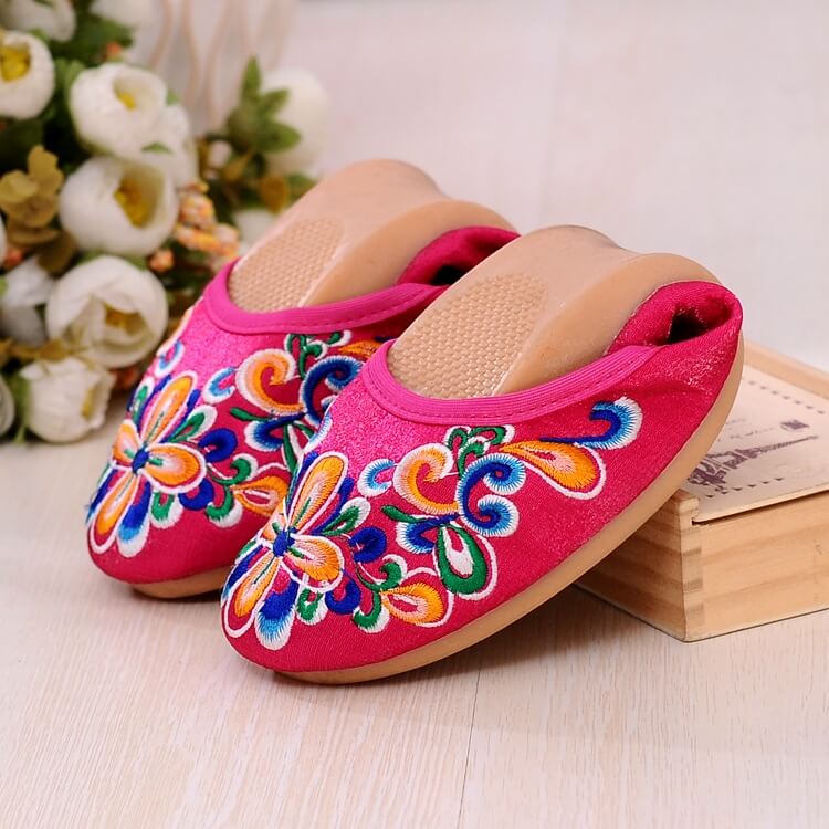 Pink Ethnic Retro Casual Shoes Import