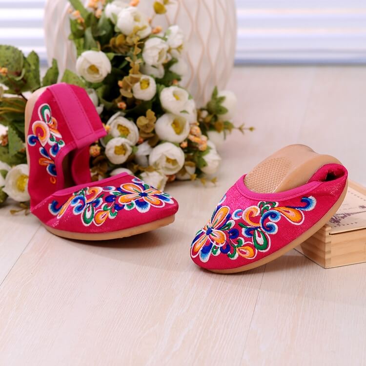 Pink Ethnic Retro Casual Shoes Import