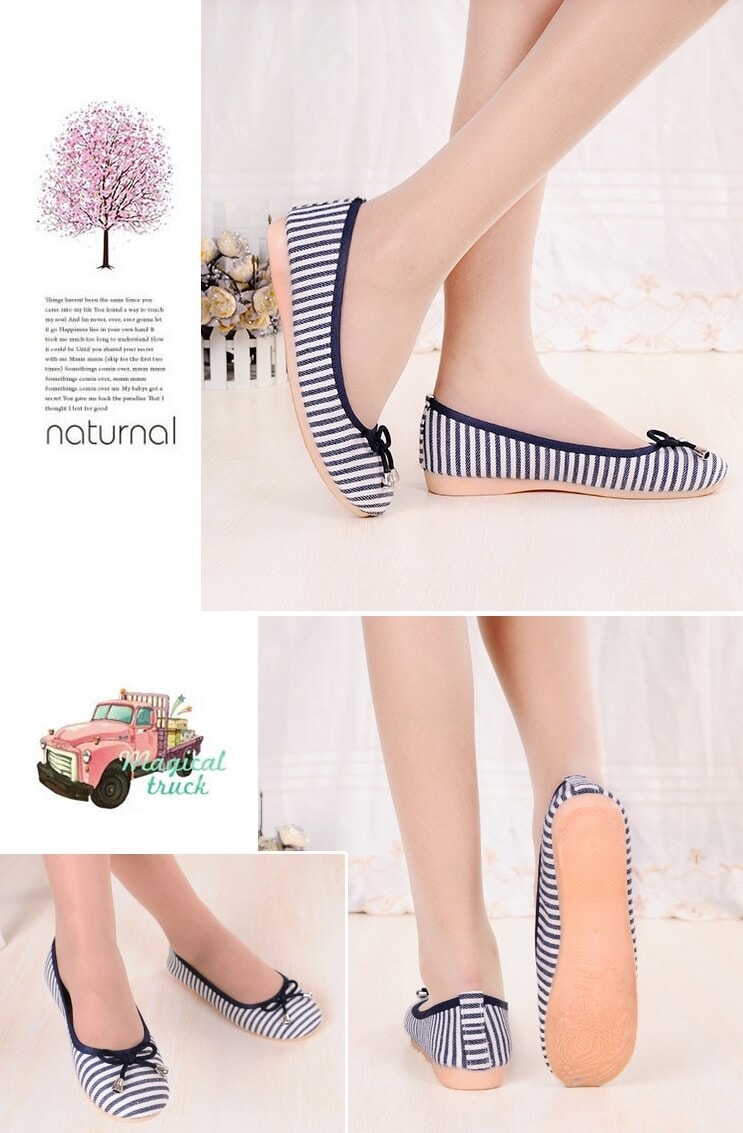 Dark Blue Retro Casual Shoes Import