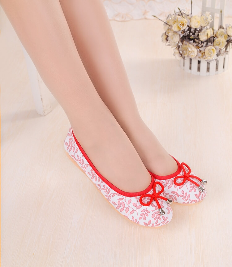 Red Retro Casual Shoes Import