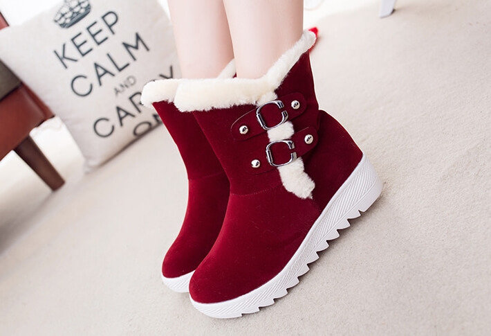 Red Suede Fashion Boots Import