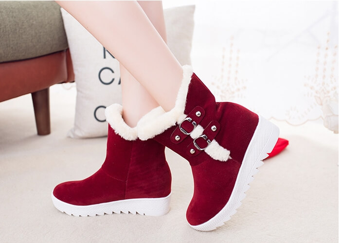 Red Suede Fashion Boots Import