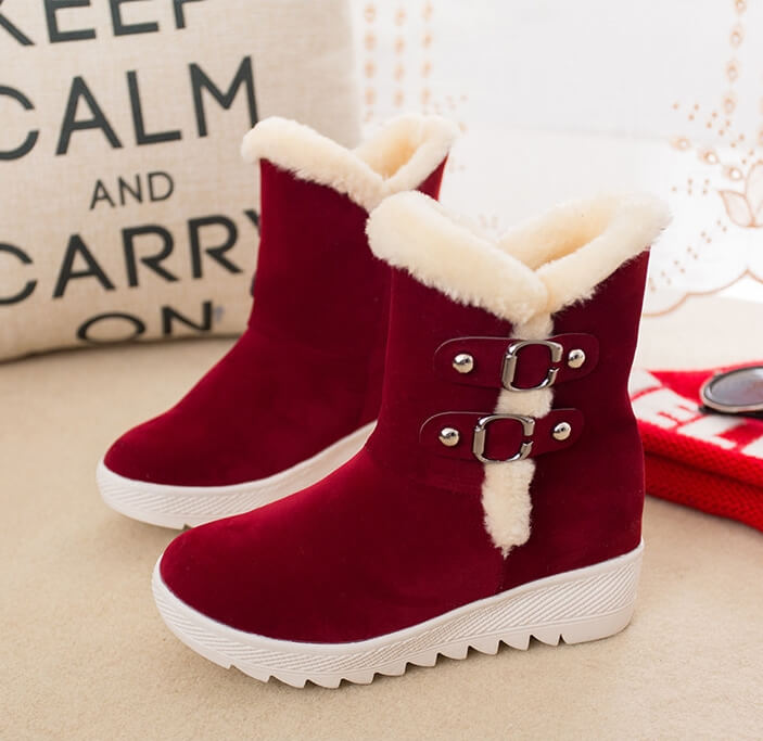 Red Suede Fashion Boots Import