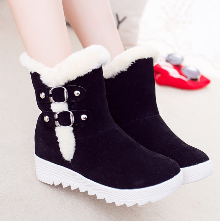 Black Suede Fashion Boots Import