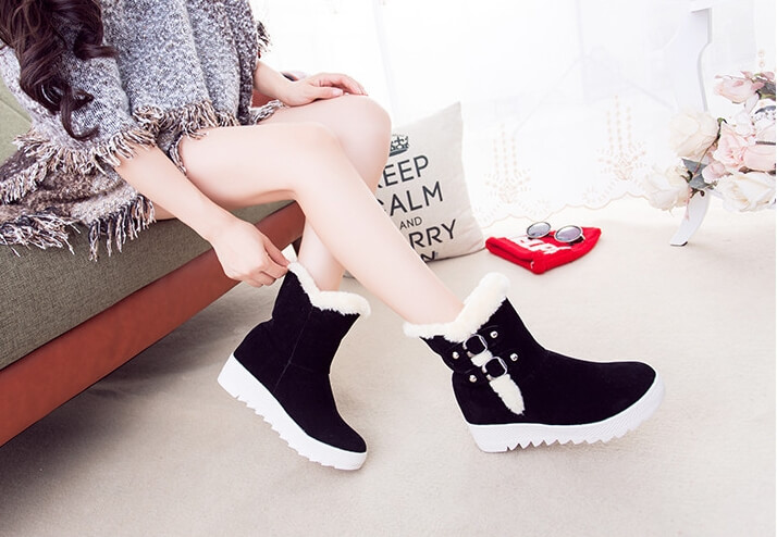 Black Suede Fashion Boots Import