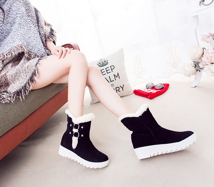 Black Suede Fashion Boots Import