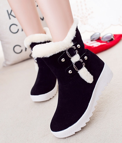 Black Suede Fashion Boots Import