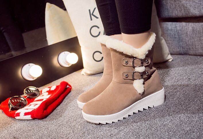 Beige Suede Fashion Boots Import