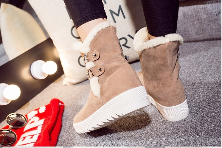 Beige Suede Fashion Boots Import