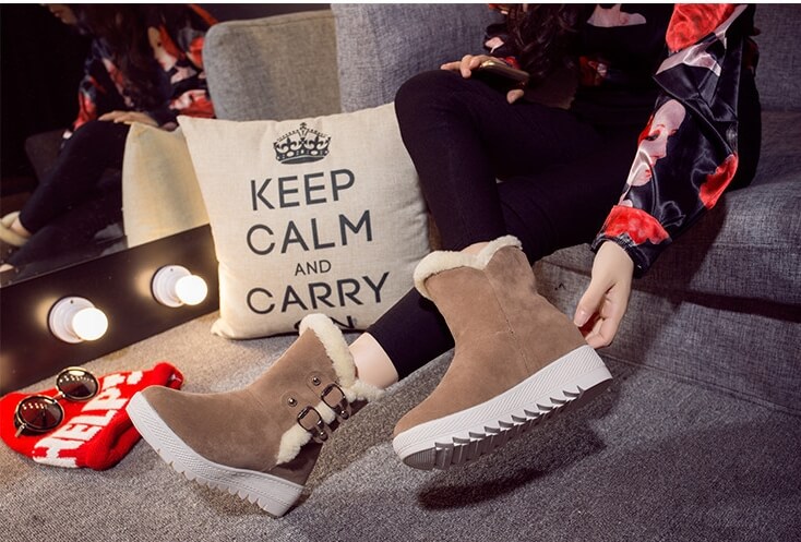 Beige Suede Fashion Boots Import