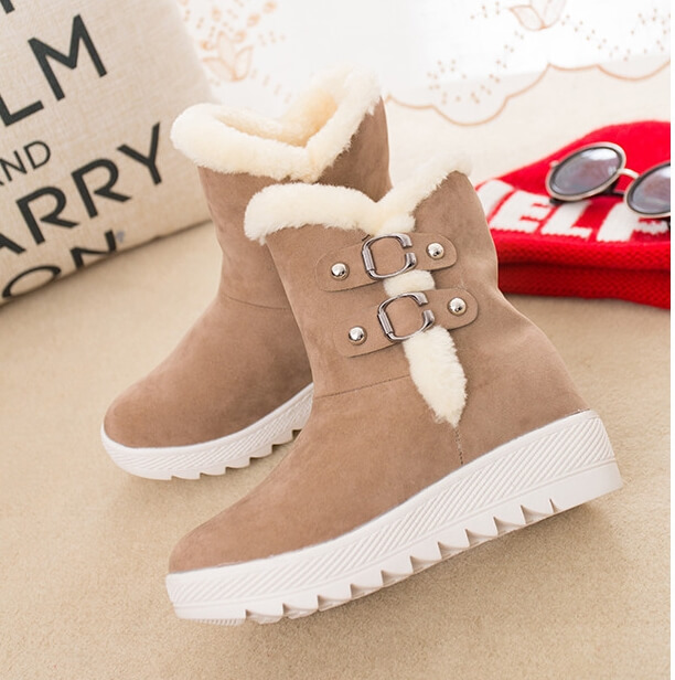 Beige Suede Fashion Boots Import