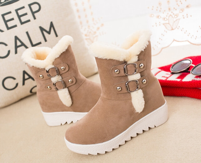 Beige Suede Fashion Boots Import