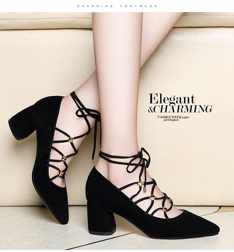 Black Fashion Lace Shoes Centenary Original