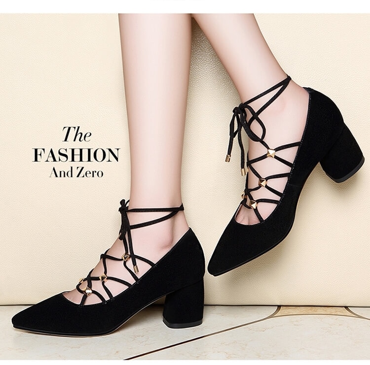 Black Fashion Lace Shoes Centenary Original