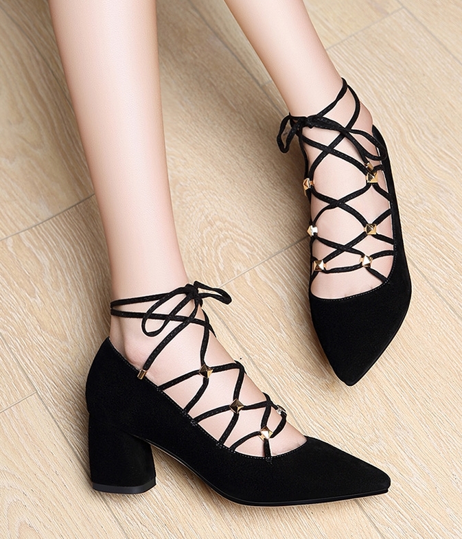 Black Fashion Lace Shoes Centenary Original