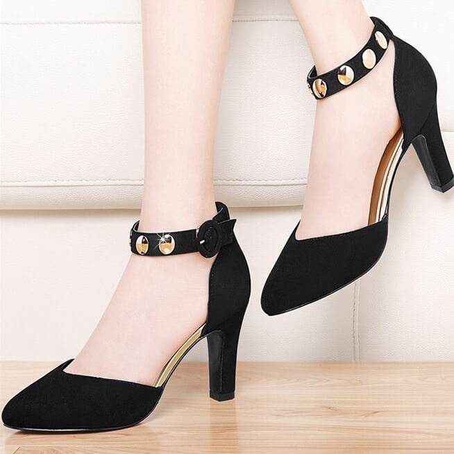 Black Fashion Strap Shoes Centenary Original