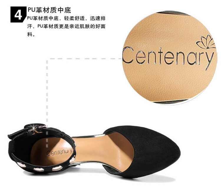 Black Fashion Strap Shoes Centenary Original