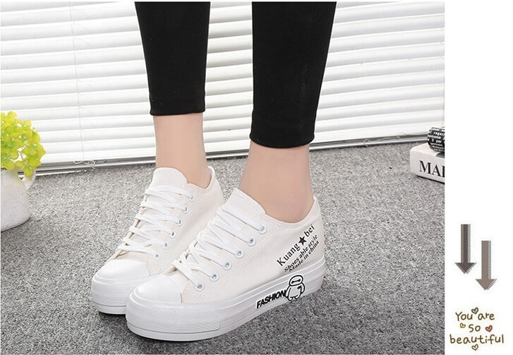 White Cartoon Canvas Shoes Import