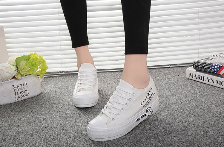 White Cartoon Canvas Shoes Import