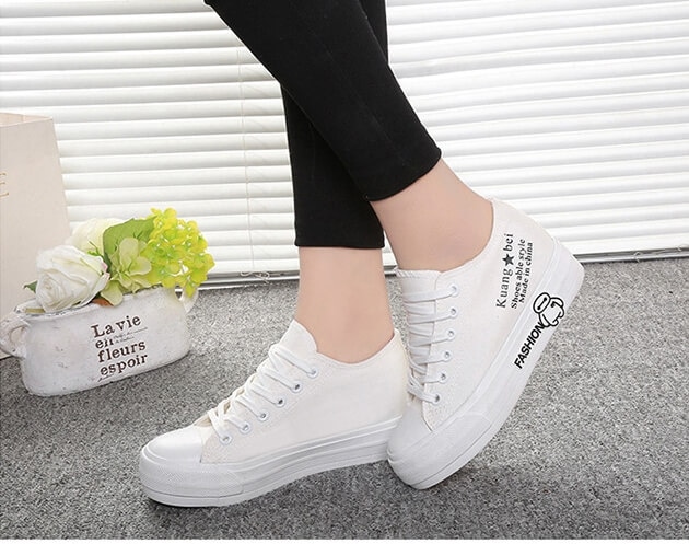 White Cartoon Canvas Shoes Import