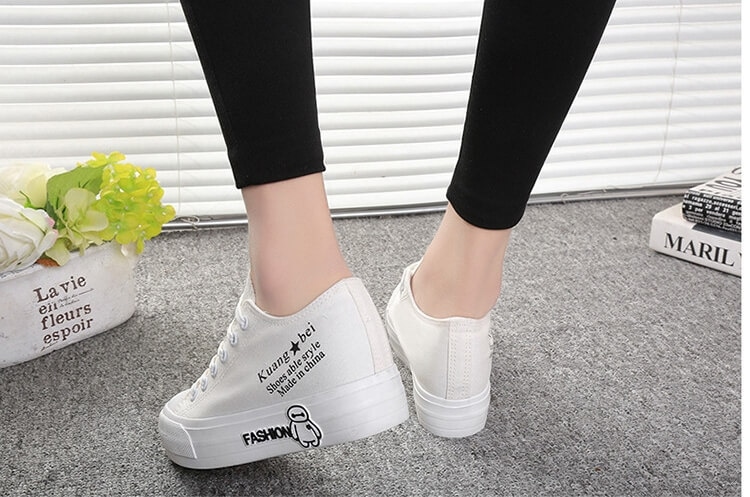 White Cartoon Canvas Shoes Import