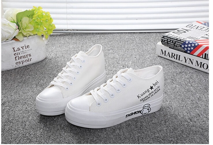 White Cartoon Canvas Shoes Import