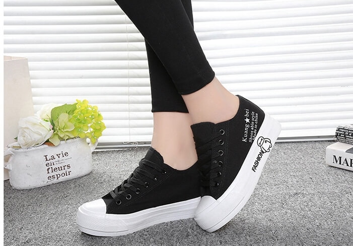 Black Cartoon Canvas Shoes Import