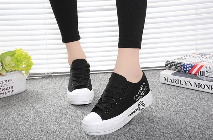 Black Cartoon Canvas Shoes Import