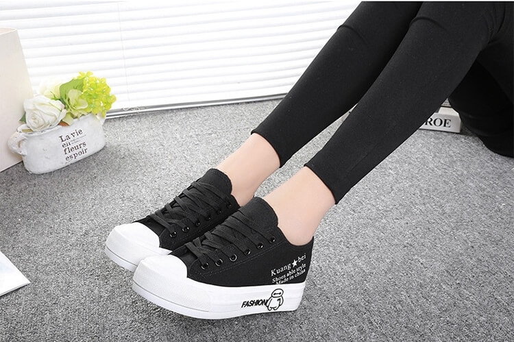 Black Cartoon Canvas Shoes Import