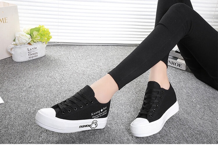 Black Cartoon Canvas Shoes Import