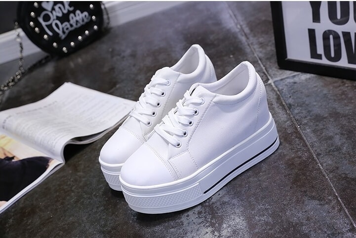 White Minimalist Casual Canvas Shoes Import