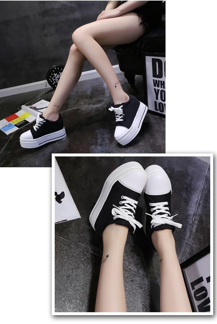 Black Minimalist Casual Canvas Shoes Import